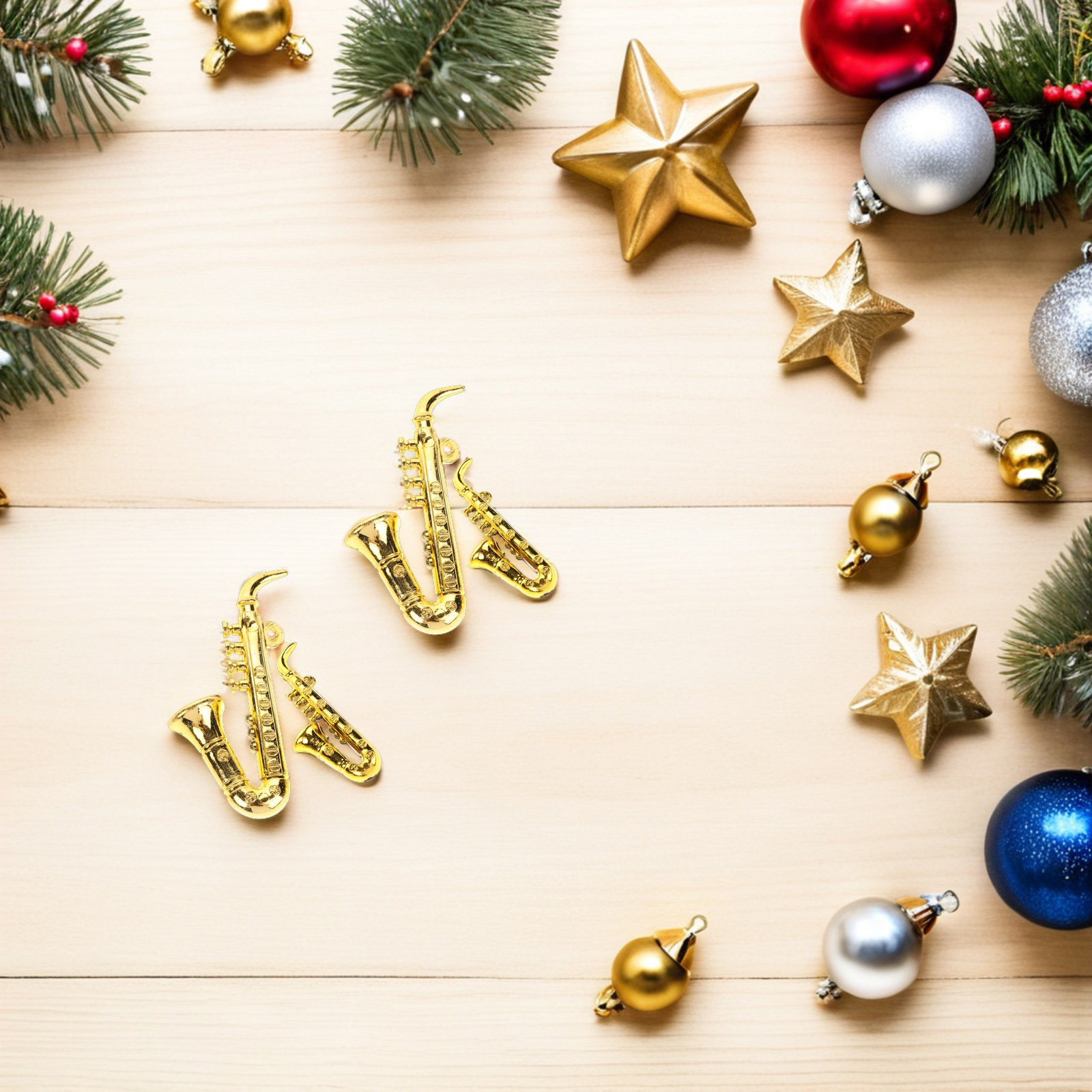 Musical Instrument Xmas Ornaments - 40Pcs Saxophone Christmas Ornaments Plastic Musical