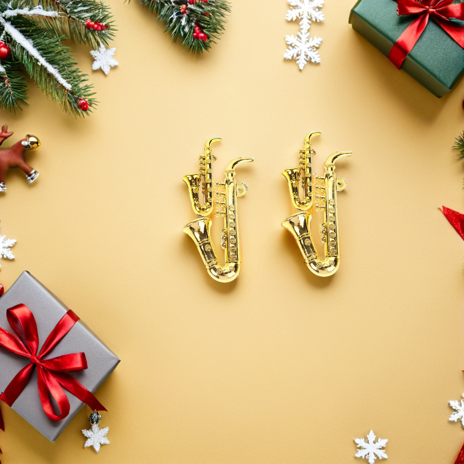Musical Instrument Xmas Ornaments - 40Pcs Plastic Saxophone Xmas Tree Hanging