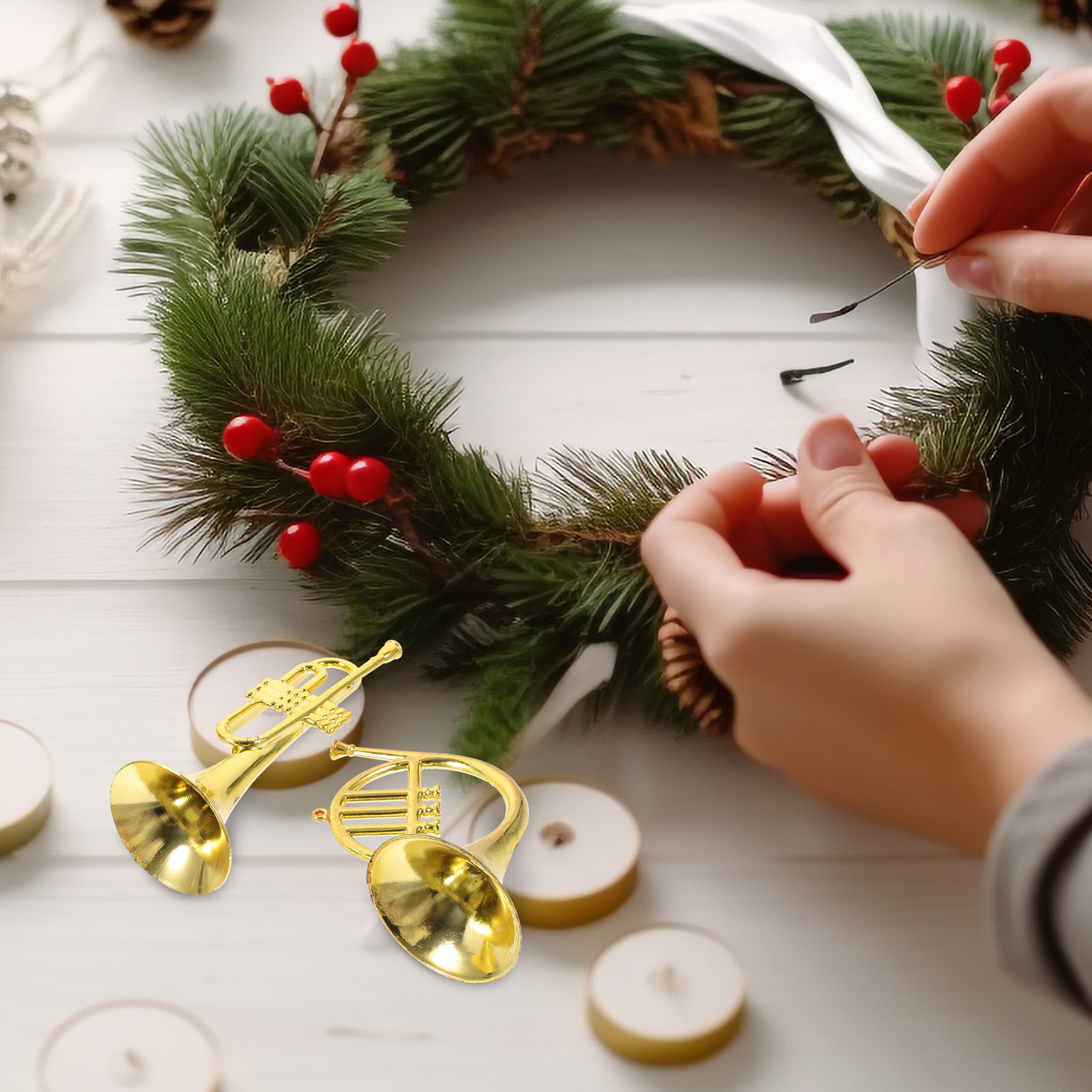 12Pcs Xmas Mini Musical Instru - Musical Instrument Xmas Ornaments 评论和价格