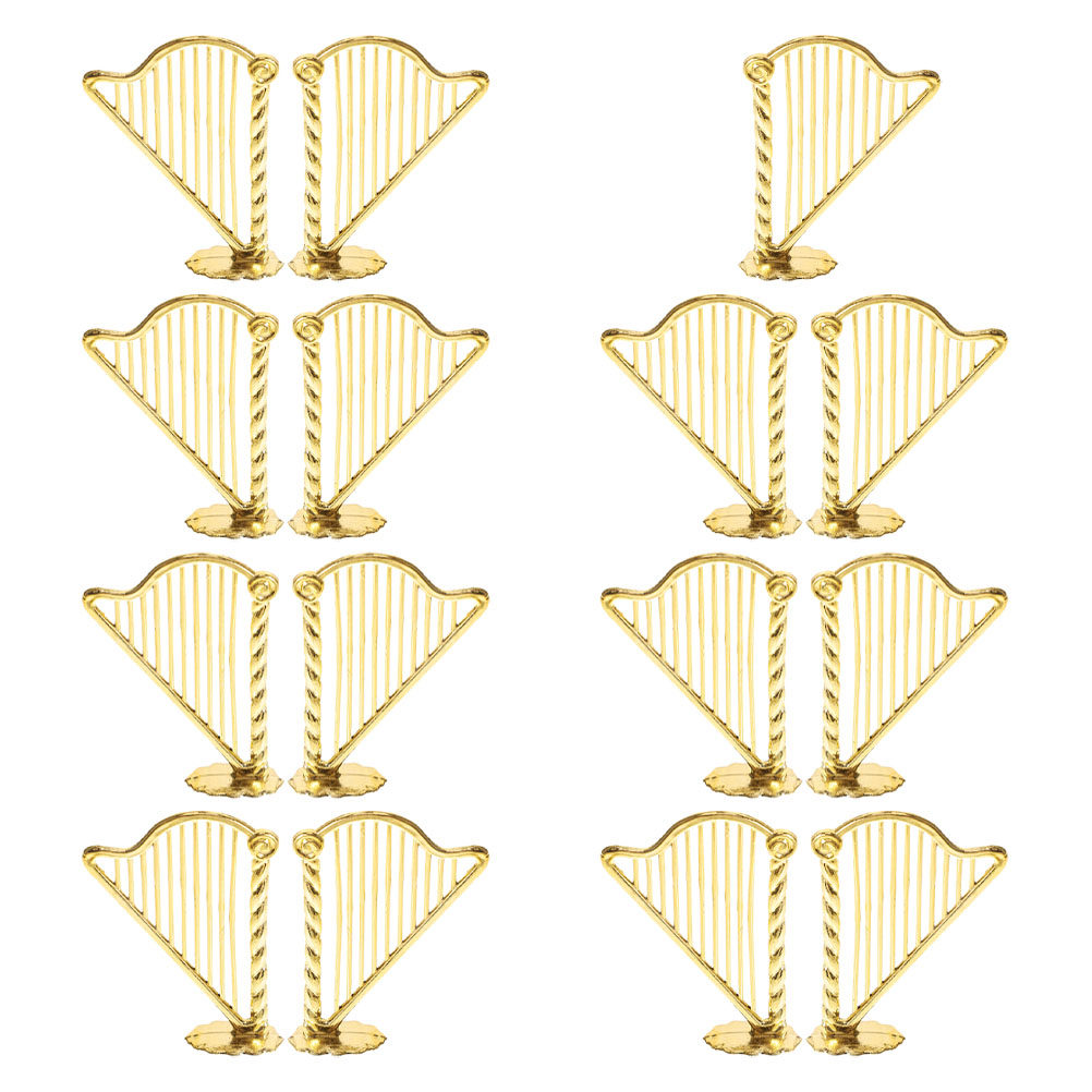 15Pcs Miniature Harp Christmas - Musical Instrument Xmas Ornaments 评论和价格
