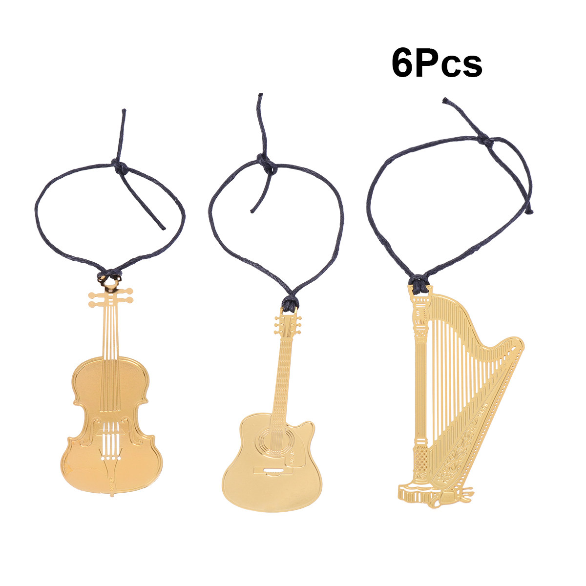 6Pcs Metal Bookmarks Musical I - Musical Instrument Book 评论和价格
