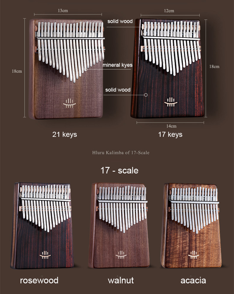 Hluru Kalimba 17 Keys with Hol - A Musical Instrument With Keys 评论和价格