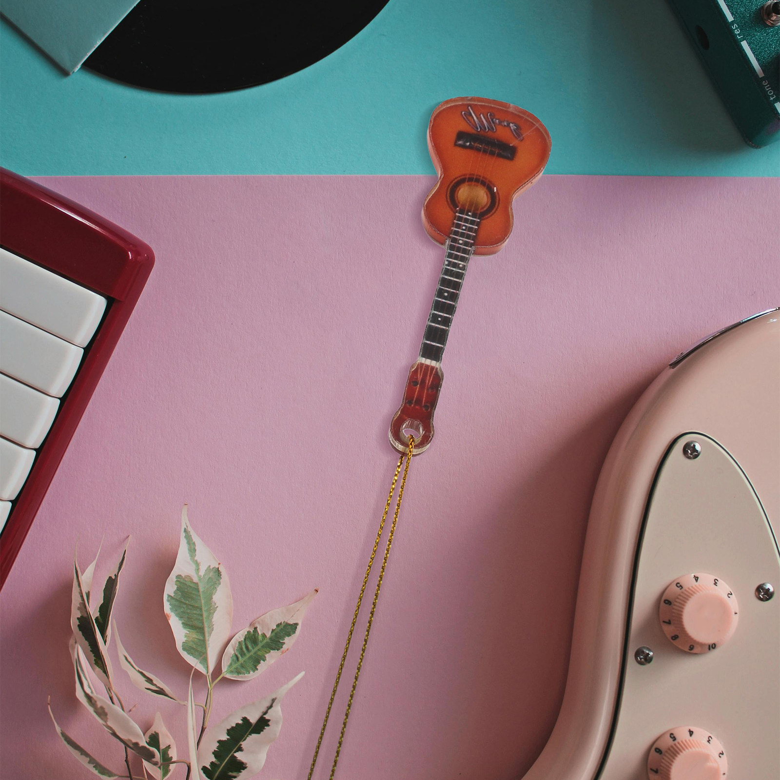 10Pcs Miniature Guitar Xmas Or - Musical Instrument Xmas Ornaments 评论和价格