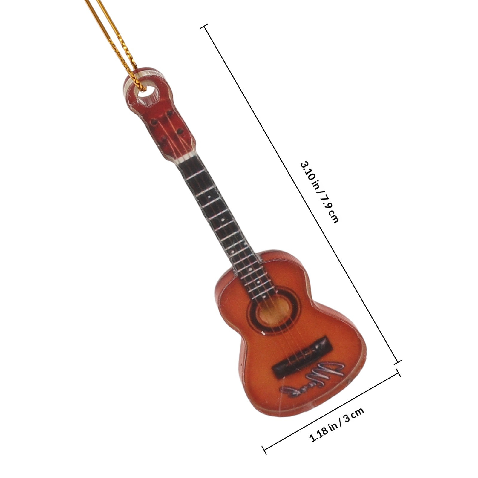 10Pcs Miniature Guitar Xmas Or - Musical Instrument Xmas Ornaments 评论和价格