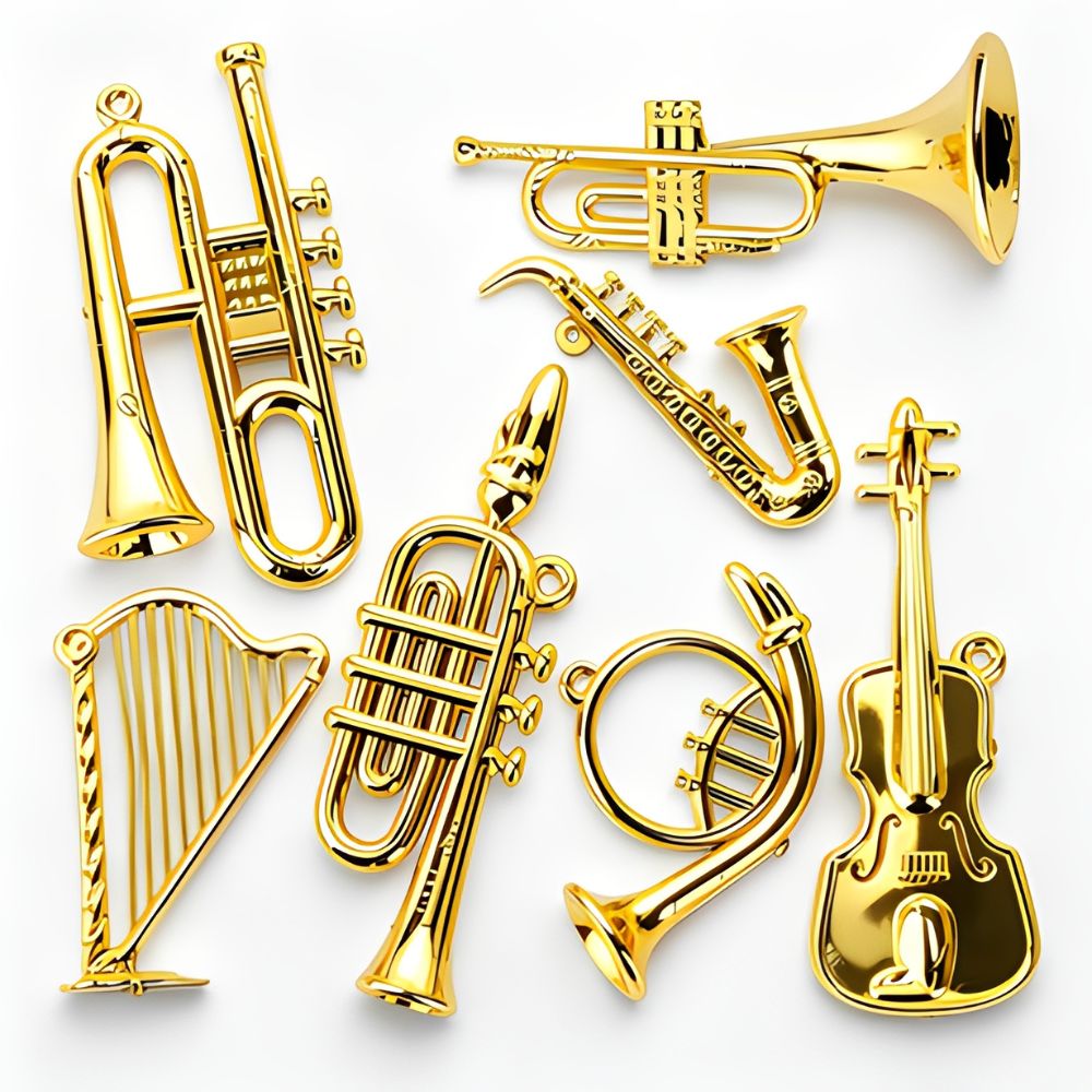 6/10pcs Random Style Tiny Meta - Musical Instrument Xmas Ornaments 评论和价格