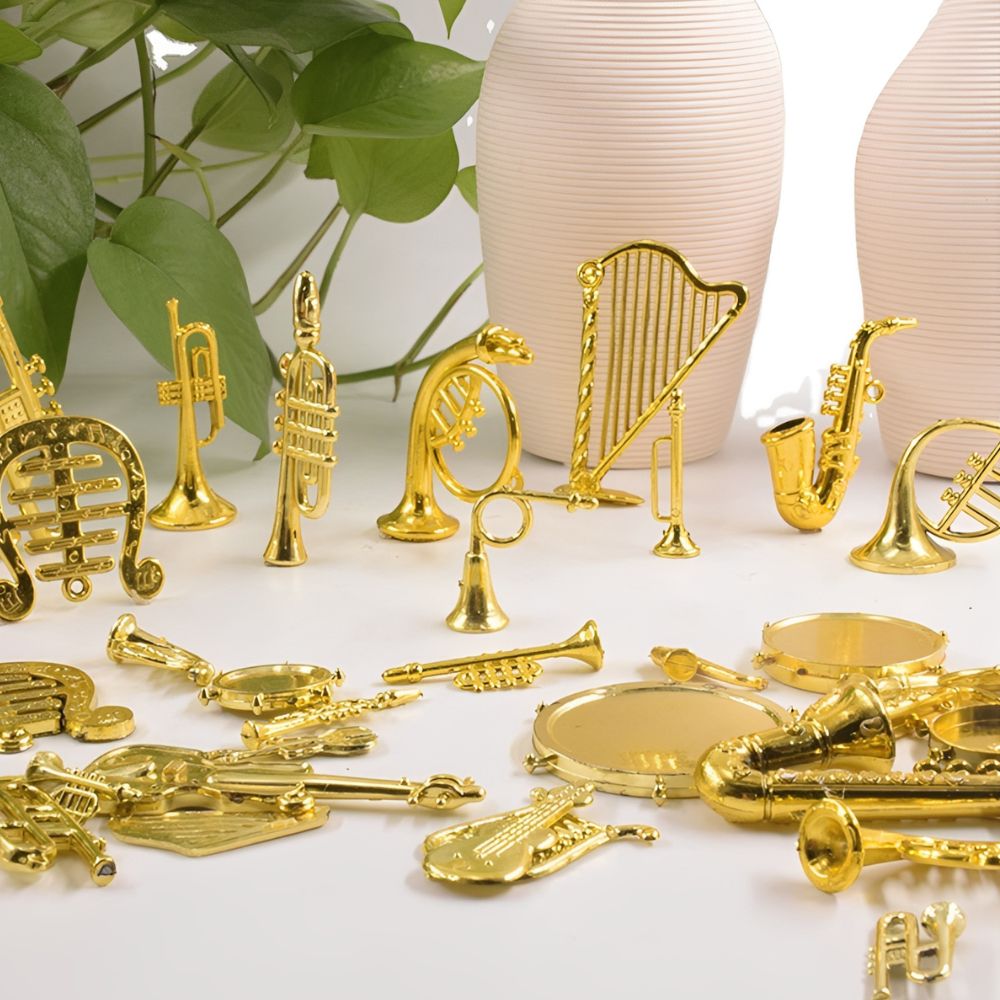 6/10pcs Random Style Tiny Meta - Musical Instrument Xmas Ornaments 评论和价格