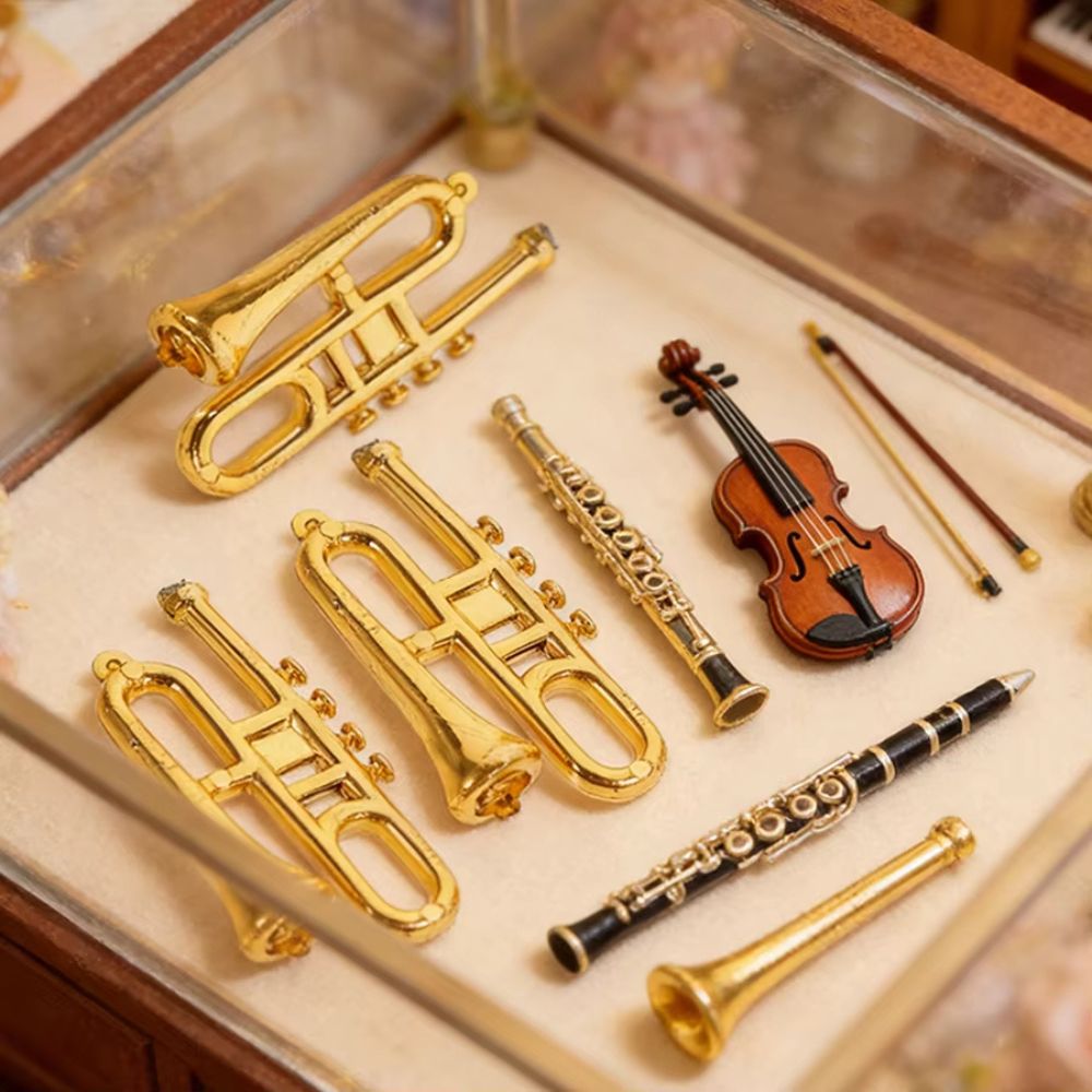 6/10pcs Random Style Tiny Meta - Musical Instrument Xmas Ornaments 评论和价格