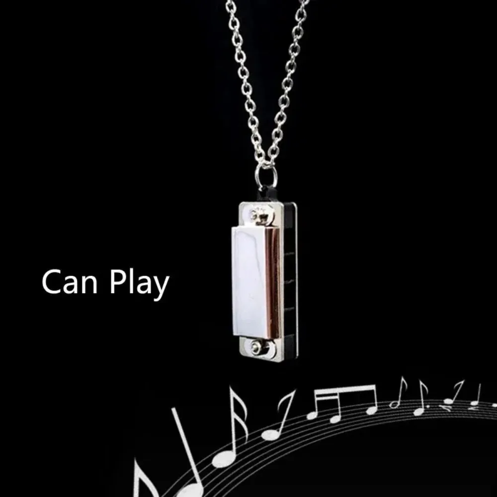 Mini Harmonica Necklace Men an - Musical Instrument You Blow Into 评论和价格