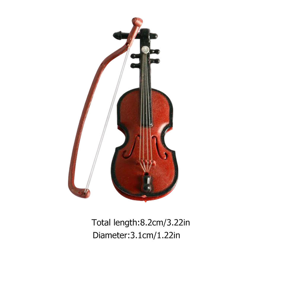 2Pcs Mini Violin Ornaments Ret - Musical Instrument Xmas Ornaments 评论和价格