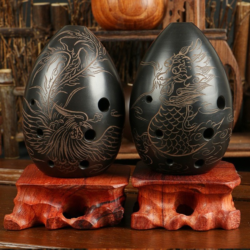 8 Holes Ocarina Black Portable - Musical Instrument Qin 评论和价格