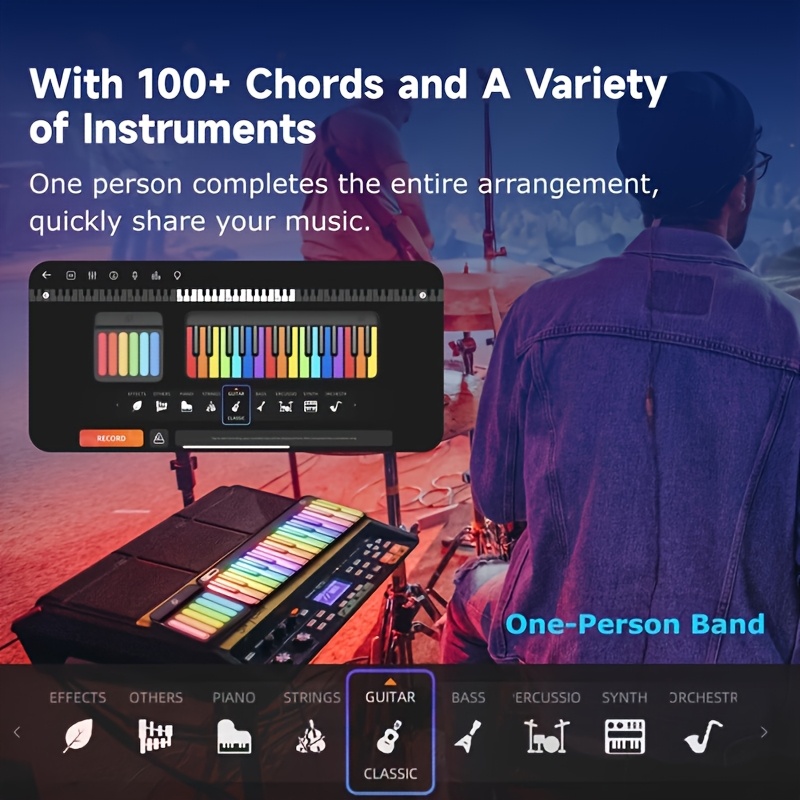 Stylish LED-Backlit PopuPiano  - Musical Instrument Qin 评论和价格